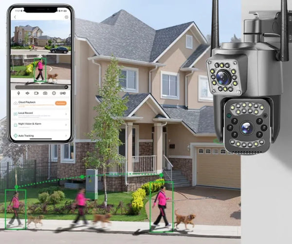 Zoom Guard: Cámara de Seguridad - Wi-Fi 360° Doble lente ICSEE IP66