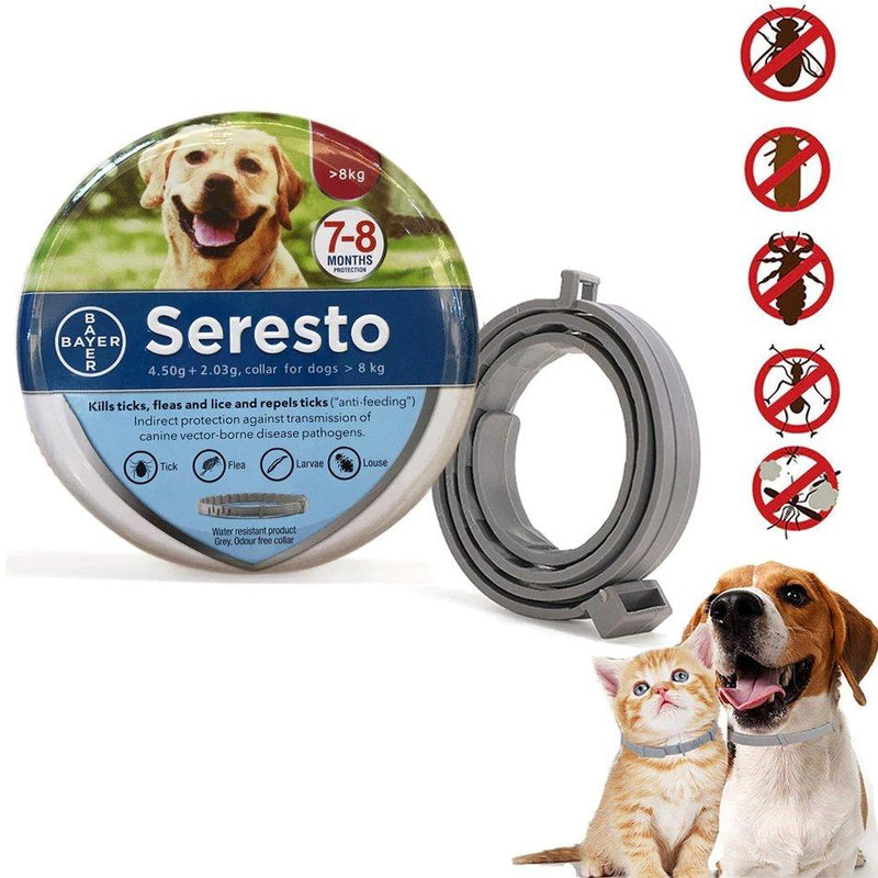 Coleira Anti-Pulgas e Carrapatos Seresto Para Pets - 8 Meses de Proteção
